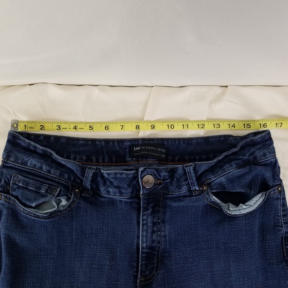 Lee Modern Series Curvy Fit Bootcut Jeans Womens Blue Denim Stretch W32 x L27.5 - Picture 3 of 11